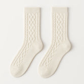 Cozy Knit Pattern Crew Socks