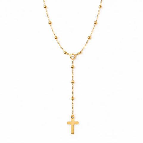 Alessia Lariat Cross Necklace