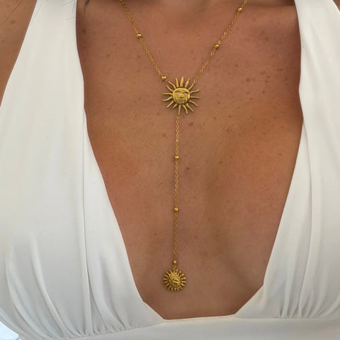 Sunny Glow Lariat Necklace